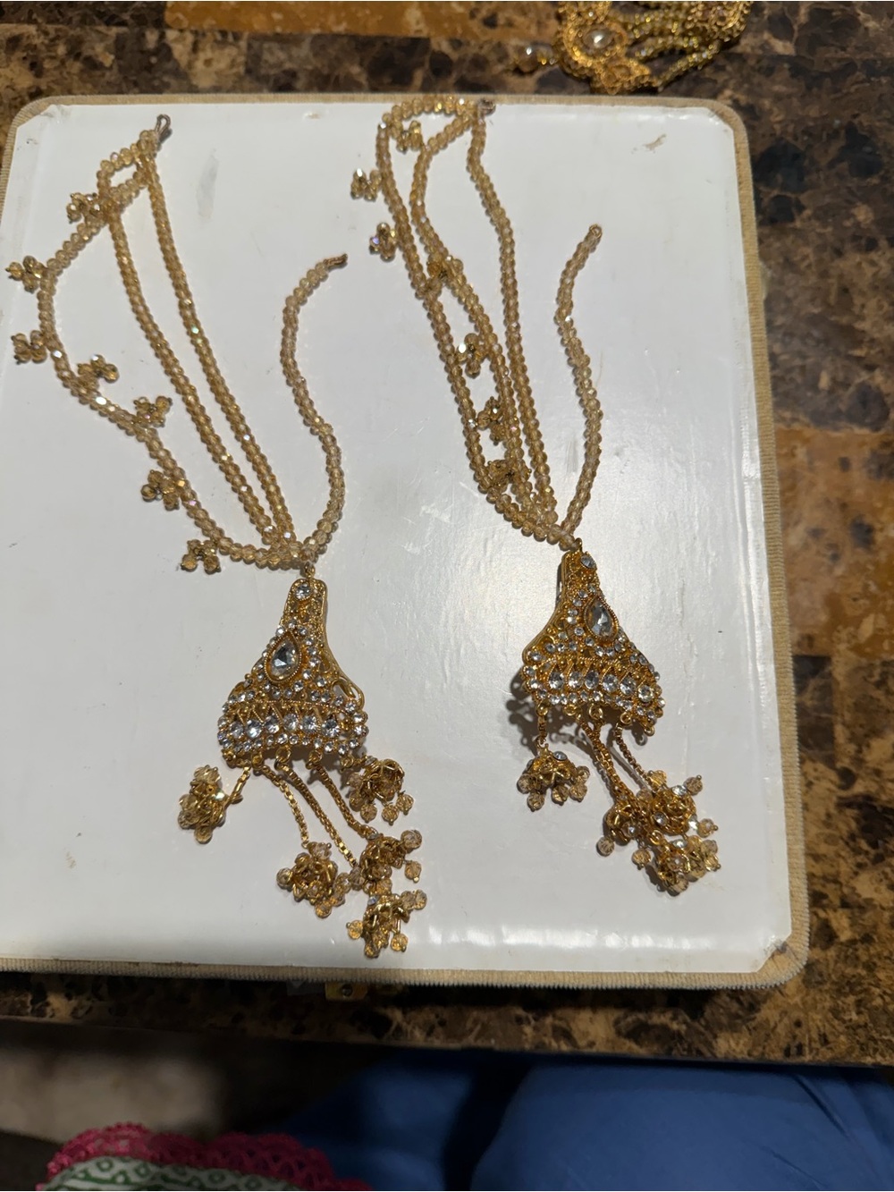 Gold-Tone Traditional Jhumka Necklace Set - Women Jewelry